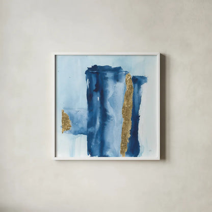 Glacier I by Chris Paschke. Shown in a crisp white glass frame for a clean and minimalist style. Available as an archival giclee rolled canvas, fine art paper, or poster print. SKU 68190a.