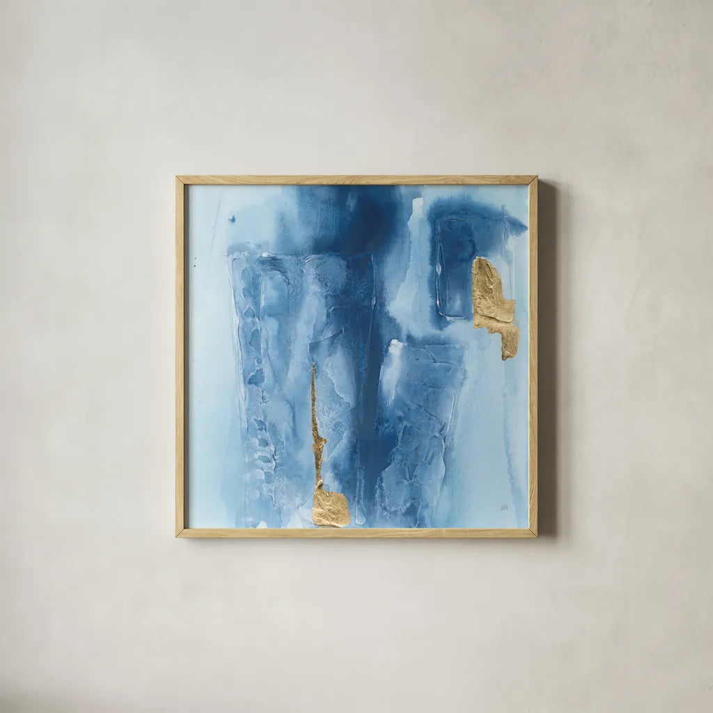 Glacier II by Chris Paschke. Shown in a natural wood glass frame for a timeless modern aesthetic. Available as an archival giclee rolled canvas, fine art paper, or poster print. SKU 68191a.