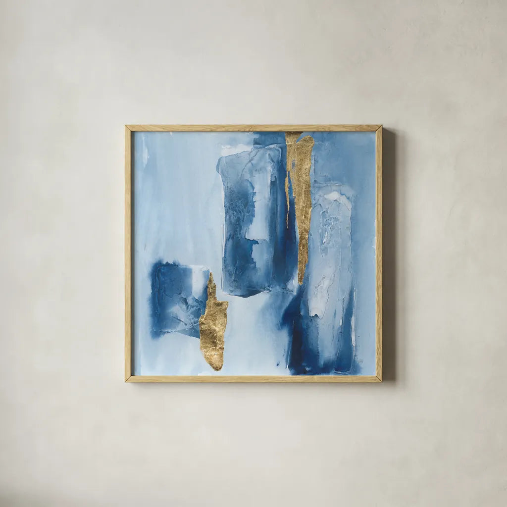 Glacier III by Chris Paschke. Shown in a natural wood glass frame for a timeless modern aesthetic. Available as an archival giclee rolled canvas, fine art paper, or poster print. SKU 68192a.