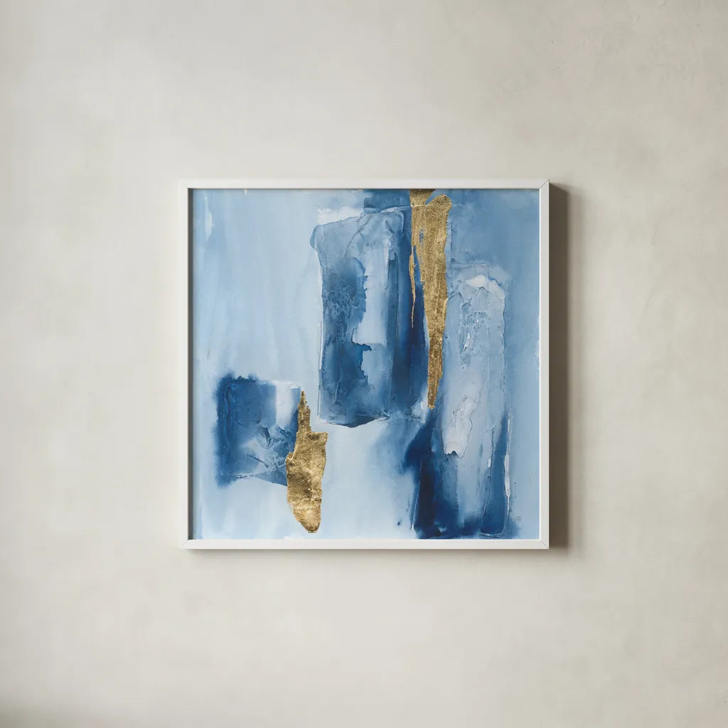 Glacier III by Chris Paschke. Shown in a crisp white glass frame for a clean and minimalist style. Available as an archival giclee rolled canvas, fine art paper, or poster print. SKU 68192a.