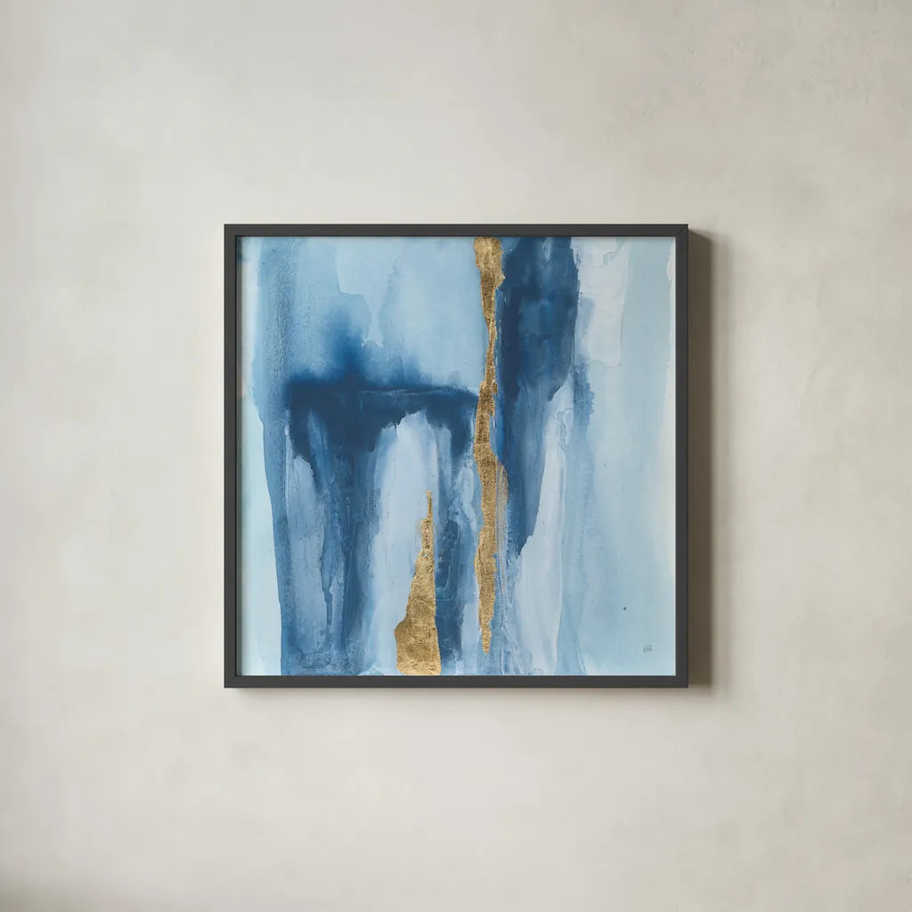 Glacier IV by Chris Paschke. Shown in a sleek black glass frame for a contemporary gallery look. Available as an archival giclee rolled canvas, fine art paper, or poster print. SKU 68193a.