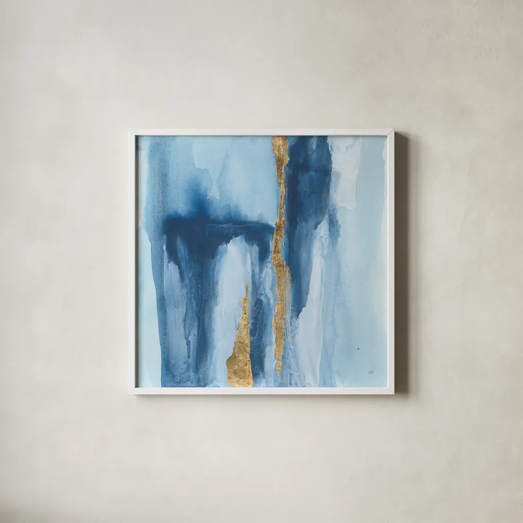 Glacier IV by Chris Paschke. Shown in a crisp white glass frame for a clean and minimalist style. Available as an archival giclee rolled canvas, fine art paper, or poster print. SKU 68193a.