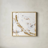 Glimpse of Gold II by Chris Paschke. Shown in a natural wood glass frame for a timeless modern aesthetic. Available as an archival giclee rolled canvas, fine art paper, or poster print. SKU 94386a.