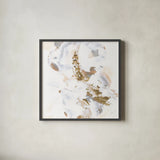 Glimpse of Gold IV by Chris Paschke. Shown in a sleek black glass frame for a contemporary gallery look. Available as an archival giclee rolled canvas, fine art paper, or poster print. SKU 94388a.