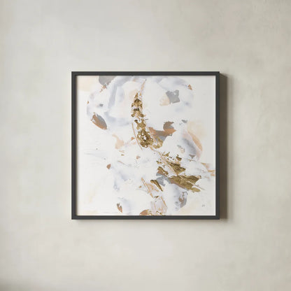 Glimpse of Gold IV by Chris Paschke. Shown in a sleek black glass frame for a contemporary gallery look. Available as an archival giclee rolled canvas, fine art paper, or poster print. SKU 94388a.