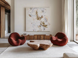 Glimpse of Gold IV by Chris Paschke. Shown as extra-large giant wall art in a modern living room. Available as an archival giclee rolled canvas, fine art paper, or poster print. SKU 94388a.
