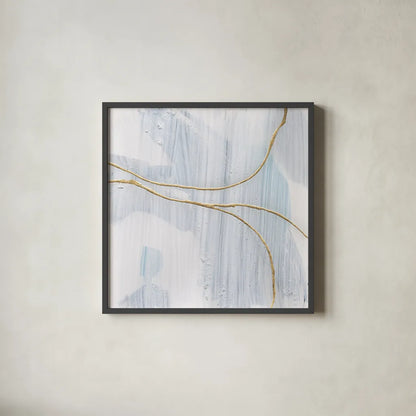 Gold Branches III by Chris Paschke. Shown in a sleek black glass frame for a contemporary gallery look. Available as an archival giclee rolled canvas, fine art paper, or poster print. SKU 99528a.
