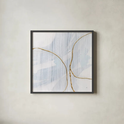 Gold Branches IV by Chris Paschke. Shown in a sleek black glass frame for a contemporary gallery look. Available as an archival giclee rolled canvas, fine art paper, or poster print. SKU 99529a.