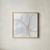 Gold Branches IV by Chris Paschke. Shown in a natural wood glass frame for a timeless modern aesthetic. Available as an archival giclee rolled canvas, fine art paper, or poster print. SKU 99529a.