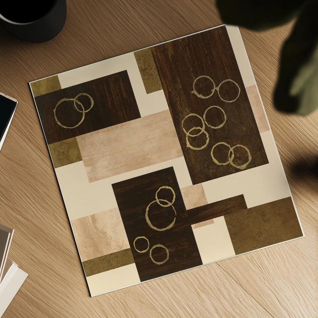 Gold Circles by Chris Paschke. Shown as a detailed flat fine art print, highlighting archival giclee quality. Available as an archival giclee rolled canvas, fine art paper, or poster print. SKU 22612a.