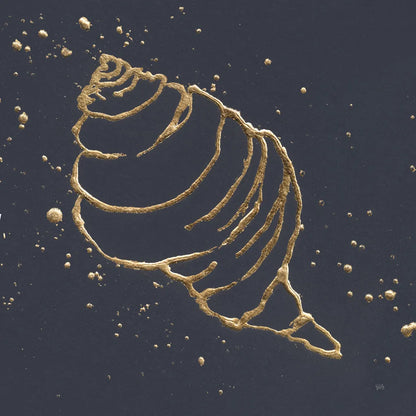 Gold Conch I by Chris Paschke. SKU 69348a. Archival Giclee Fine art print for wall decor.