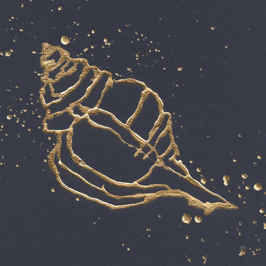 Gold Conch III by Chris Paschke. SKU 69350a. Archival Giclee Fine art print for wall decor.