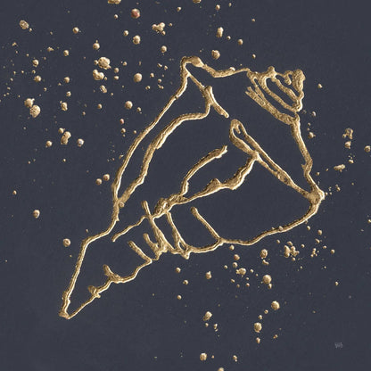 Gold Conch IV by Chris Paschke. SKU 69351a. Archival Giclee Fine art print for wall decor.