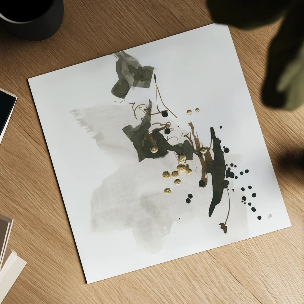 Gold Dots II by Chris Paschke. Shown as a detailed flat fine art print, highlighting archival giclee quality. Available as an archival giclee rolled canvas, fine art paper, or poster print. SKU 78122a.