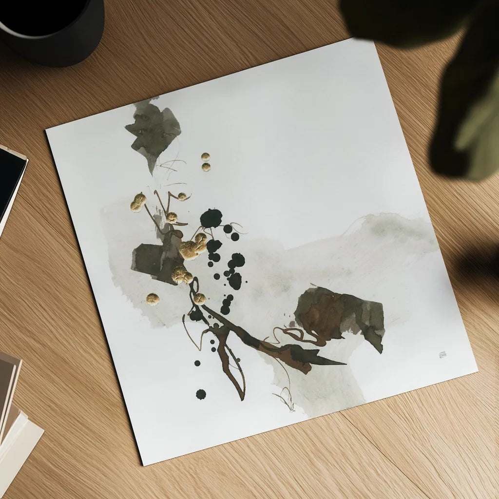 Gold Dots IV by Chris Paschke. Shown as a detailed flat fine art print, highlighting archival giclee quality. Available as an archival giclee rolled canvas, fine art paper, or poster print. SKU 78124a.