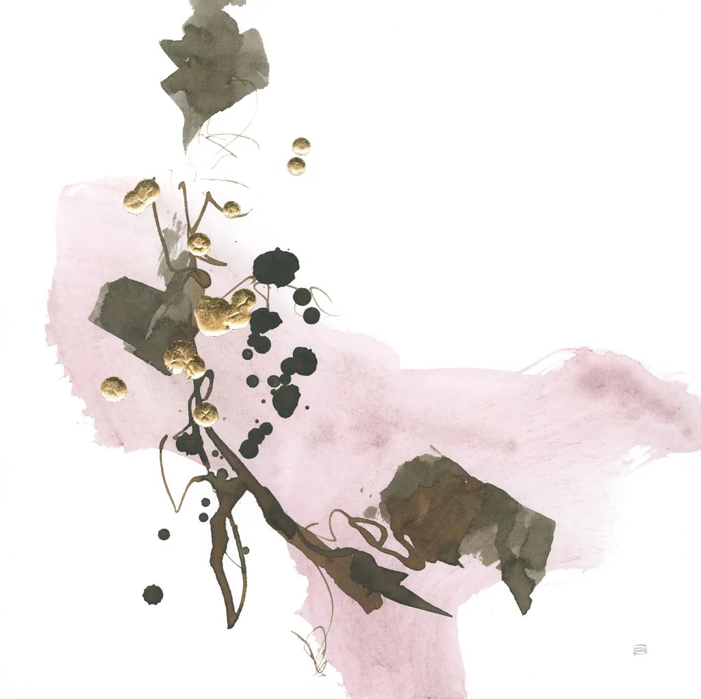 Gold Dots IV Pink by Chris Paschke. SKU 78286a. Archival Giclee Fine art print for wall decor.