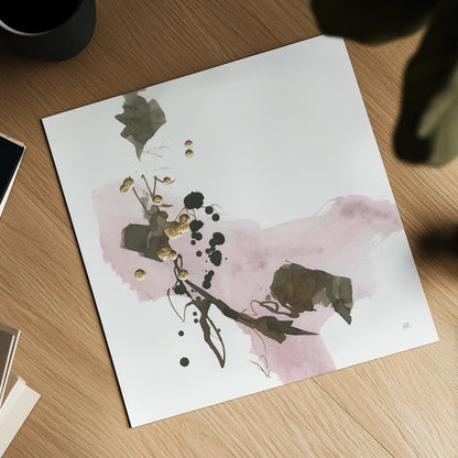 Gold Dots IV Pink by Chris Paschke. Shown as a detailed flat fine art print, highlighting archival giclee quality. Available as an archival giclee rolled canvas, fine art paper, or poster print. SKU 78286a.