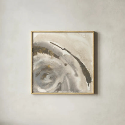 Gold Dust Nebula I by Chris Paschke. Shown in a natural wood glass frame for a timeless modern aesthetic. Available as an archival giclee rolled canvas, fine art paper, or poster print. SKU 25634a.