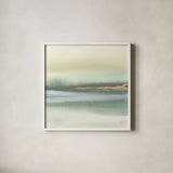 Gold Earth I by Chris Paschke. Shown in a crisp white glass frame for a clean and minimalist style. Available as an archival giclee rolled canvas, fine art paper, or poster print. SKU 67672a.