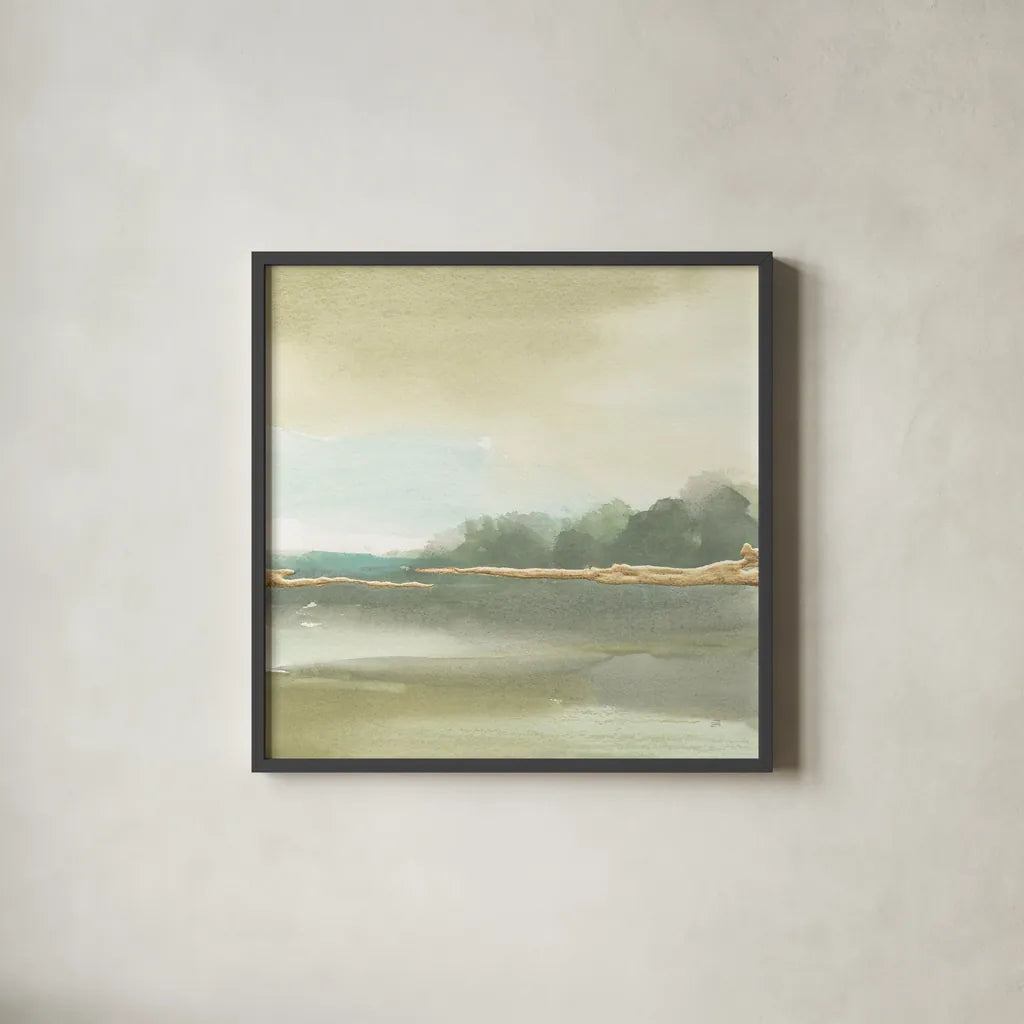 Gold Earth III by Chris Paschke. Shown in a sleek black glass frame for a contemporary gallery look. Available as an archival giclee rolled canvas, fine art paper, or poster print. SKU 67674a.