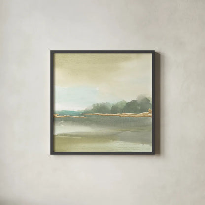 Gold Earth III by Chris Paschke. Shown in a sleek black glass frame for a contemporary gallery look. Available as an archival giclee rolled canvas, fine art paper, or poster print. SKU 67674a.