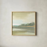 Gold Earth III by Chris Paschke. Shown in a natural wood glass frame for a timeless modern aesthetic. Available as an archival giclee rolled canvas, fine art paper, or poster print. SKU 67674a.