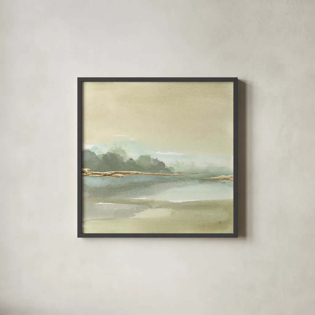 Gold Earth IV by Chris Paschke. Shown in a sleek black glass frame for a contemporary gallery look. Available as an archival giclee rolled canvas, fine art paper, or poster print. SKU 67675a.