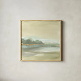Gold Earth IV by Chris Paschke. Shown in a natural wood glass frame for a timeless modern aesthetic. Available as an archival giclee rolled canvas, fine art paper, or poster print. SKU 67675a.