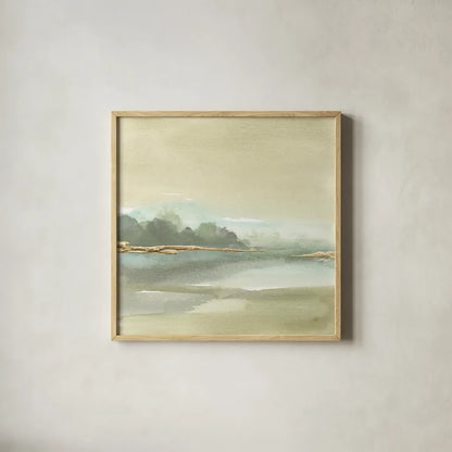 Gold Earth IV by Chris Paschke. Shown in a natural wood glass frame for a timeless modern aesthetic. Available as an archival giclee rolled canvas, fine art paper, or poster print. SKU 67675a.