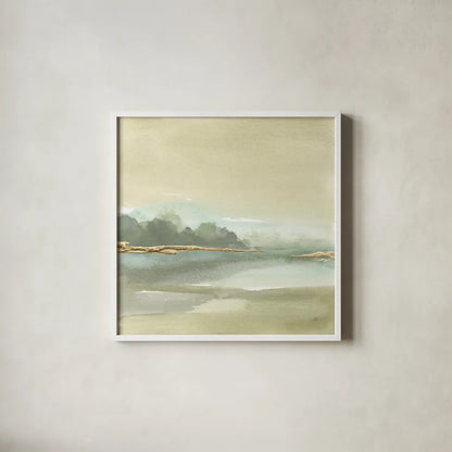 Gold Earth IV by Chris Paschke. Shown in a crisp white glass frame for a clean and minimalist style. Available as an archival giclee rolled canvas, fine art paper, or poster print. SKU 67675a.