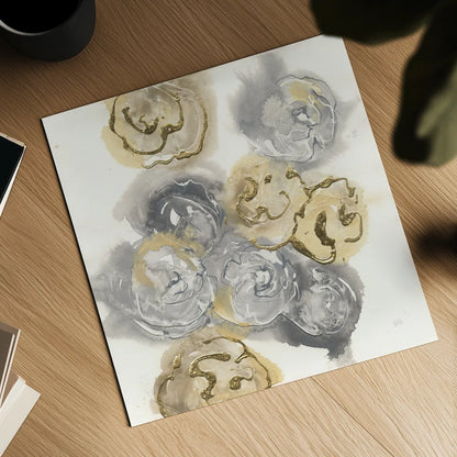 Gold Edged Neutral I by Chris Paschke. Shown as a detailed flat fine art print, highlighting archival giclee quality. Available as an archival giclee rolled canvas, fine art paper, or poster print. SKU 31470a.