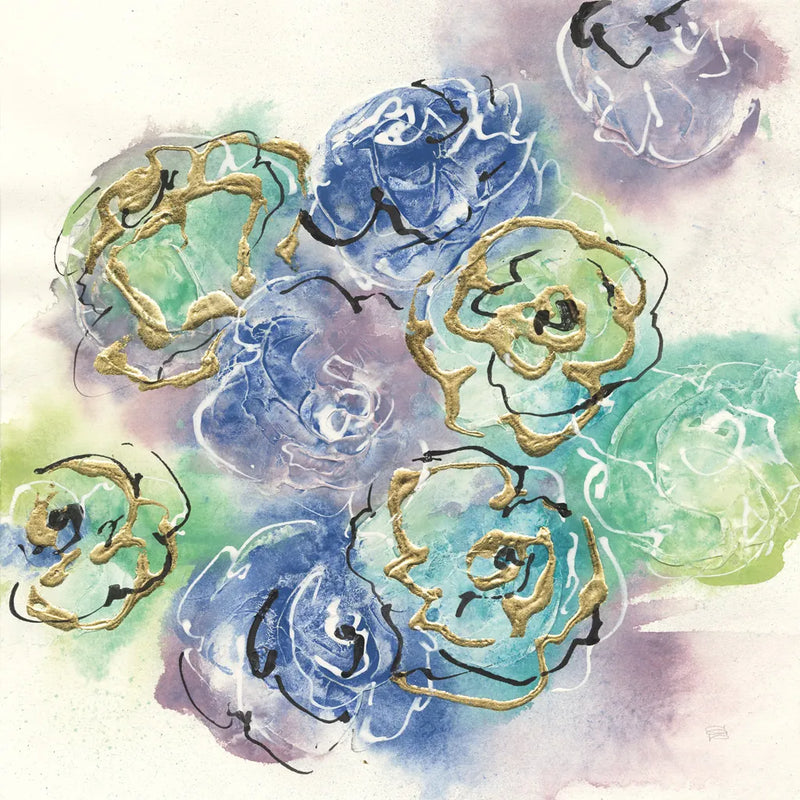 Gold Edged Roses I by Chris Paschke. SKU 31472a. Archival Giclee Fine art print for wall decor.