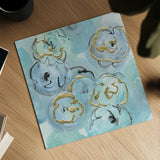 Gold Edged Teal I by Chris Paschke. Shown as a detailed flat fine art print, highlighting archival giclee quality. Available as an archival giclee rolled canvas, fine art paper, or poster print. SKU 31474a.