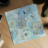 Gold Edged Teal II by Chris Paschke. Shown as a detailed flat fine art print, highlighting archival giclee quality. Available as an archival giclee rolled canvas, fine art paper, or poster print. SKU 31475a.