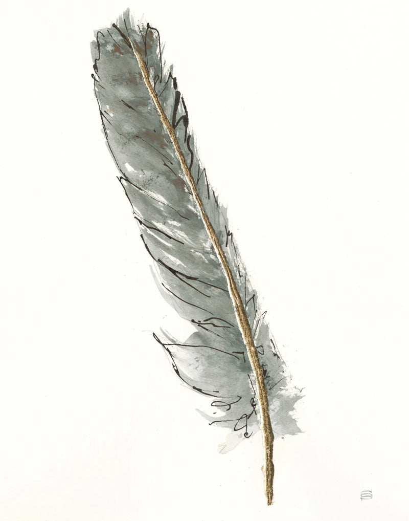 Gold Feathers II Green by Chris Paschke