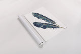 Gold Feathers III Indigo by Chris Paschke. shown as a rolled paper print. Available as archival giclee rolled canvas, fine art paper, or poster print. SKU 26437h.