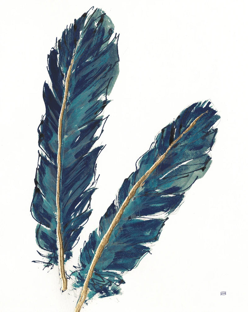 Gold Feathers IV Indigo Crop by Chris Paschke