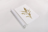 Gold Line Lily of the Valley I by Chris Paschke. shown as a rolled paper print. Available as archival giclee rolled canvas, fine art paper, or poster print. SKU 69566h.