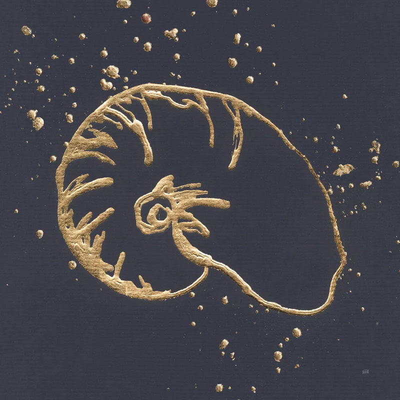 Gold Nautilus I by Chris Paschke. SKU 69352a. Archival Giclee Fine art print for wall decor.