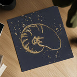 Gold Nautilus I by Chris Paschke. Shown as a detailed flat fine art print, highlighting archival giclee quality. Available as an archival giclee rolled canvas, fine art paper, or poster print. SKU 69352a.
