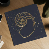 Gold Nautilus II by Chris Paschke. Shown as a detailed flat fine art print, highlighting archival giclee quality. Available as an archival giclee rolled canvas, fine art paper, or poster print. SKU 69353a.