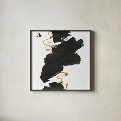 Gold Rope I by Chris Paschke. Shown in a sleek black glass frame for a contemporary gallery look. Available as an archival giclee rolled canvas, fine art paper, or poster print. SKU 99931a.