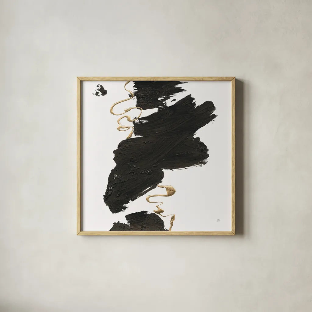 Gold Rope I by Chris Paschke. Shown in a natural wood glass frame for a timeless modern aesthetic. Available as an archival giclee rolled canvas, fine art paper, or poster print. SKU 99931a.