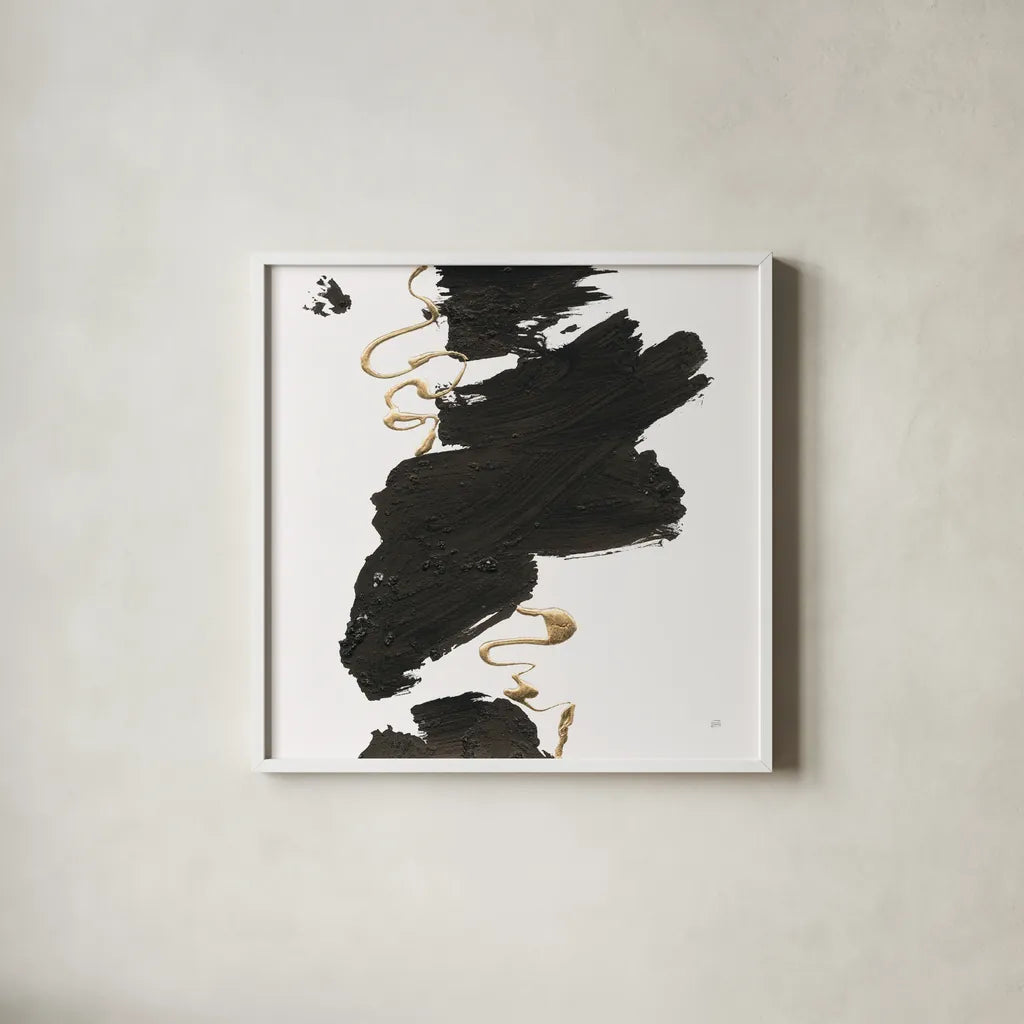 Gold Rope I by Chris Paschke. Shown in a crisp white glass frame for a clean and minimalist style. Available as an archival giclee rolled canvas, fine art paper, or poster print. SKU 99931a.