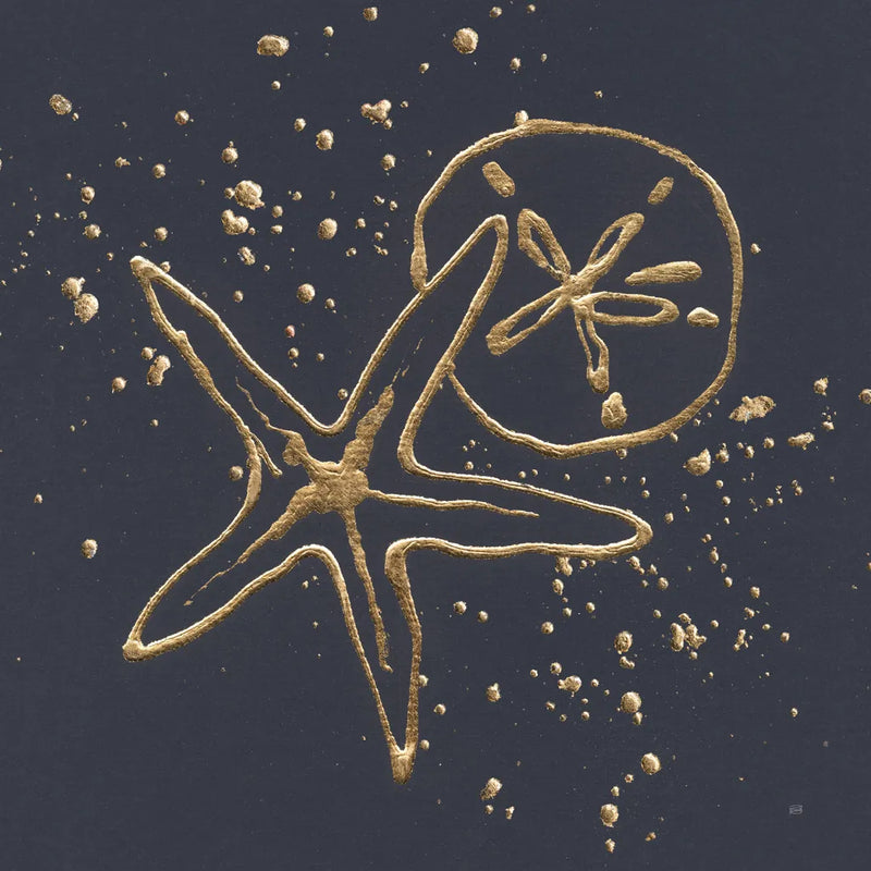 Gold Sand Dollar Starfish by Chris Paschke. SKU 69356a. Archival Giclee Fine art print for wall decor.