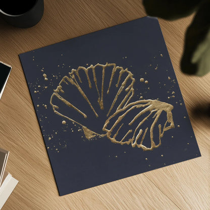 Gold Scallop II by Chris Paschke. Shown as a detailed flat fine art print, highlighting archival giclee quality. Available as an archival giclee rolled canvas, fine art paper, or poster print. SKU 69358a.
