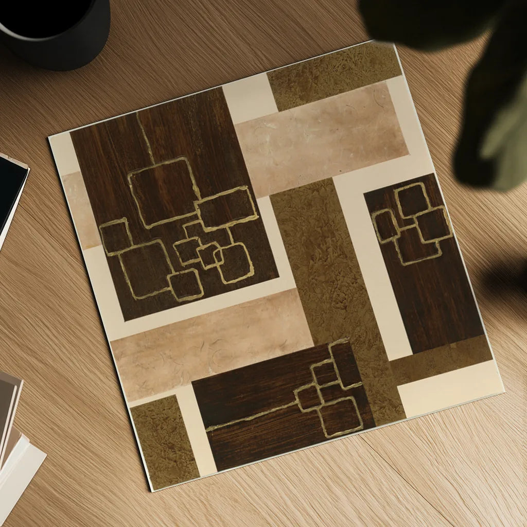 Gold Squares by Chris Paschke. Shown as a detailed flat fine art print, highlighting archival giclee quality. Available as an archival giclee rolled canvas, fine art paper, or poster print. SKU 22611a.