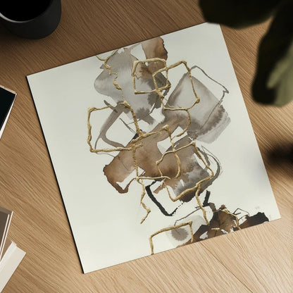 Gold Squares I by Chris Paschke. Shown as a detailed flat fine art print, highlighting archival giclee quality. Available as an archival giclee rolled canvas, fine art paper, or poster print. SKU 31743a.