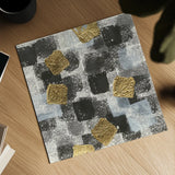Gold Squares I by Chris Paschke. Shown as a detailed flat fine art print, highlighting archival giclee quality. Available as an archival giclee rolled canvas, fine art paper, or poster print. SKU 34705a.