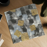 Gold Squares II by Chris Paschke. Shown as a detailed flat fine art print, highlighting archival giclee quality. Available as an archival giclee rolled canvas, fine art paper, or poster print. SKU 34706a.